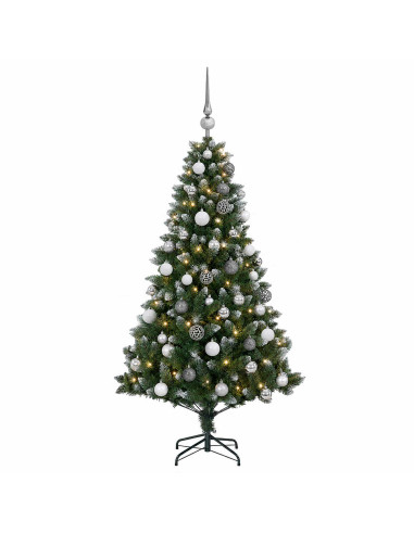 Albero di Natale Artificiale con Palline 120 cm 150 LED