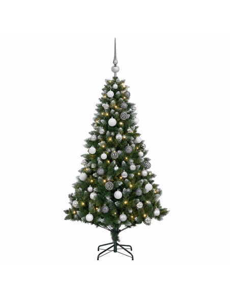 Albero di Natale Artificiale con Palline 120 cm 150 LED