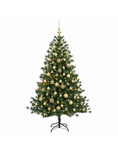 Albero di Natale artificiale con palline 180 cm 300 LED 2