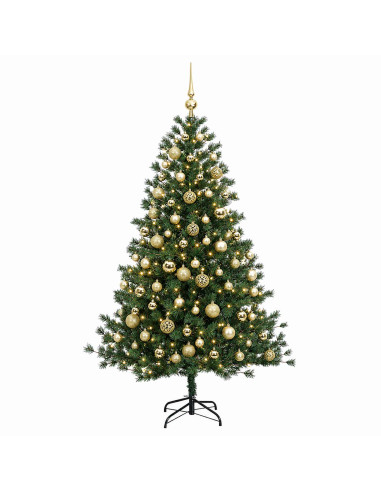 Albero di Natale artificiale con palline 180 cm 300 LED