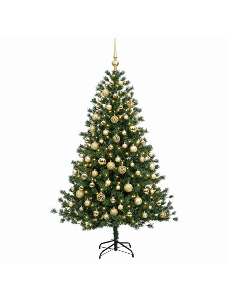 Albero di Natale artificiale con palline 180 cm 300 LED