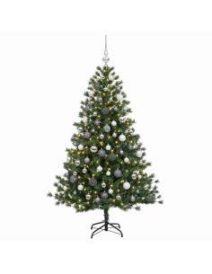 Albero di Natale artificiale con palline 240 cm 300 LED 2