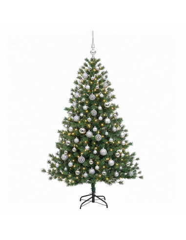 Albero di Natale artificiale con palline 240 cm 300 LED