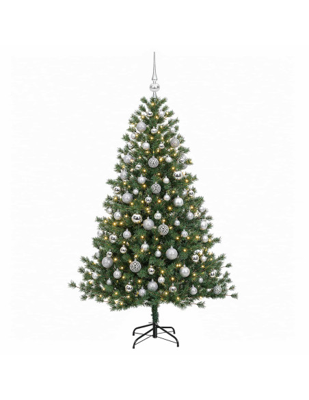 Albero di Natale artificiale con palline 240 cm 300 LED