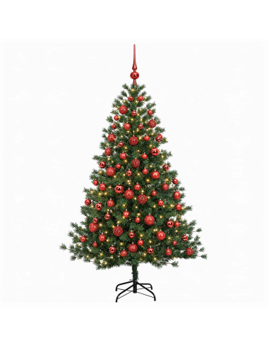 Albero di Natale artificiale con palline 180 cm 300 LED
