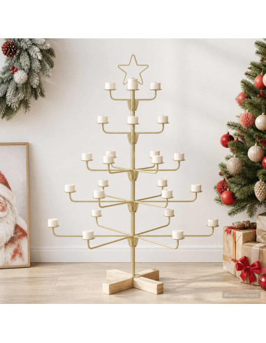 Albero di Natale in Metallo con Supporto KUOPIO 90 cm Acciaio