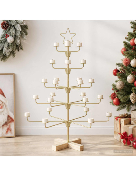 Albero di Natale in Metallo con Supporto KUOPIO 90 cm Acciaio