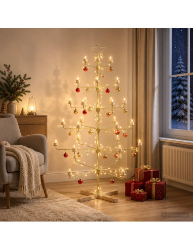 Albero di Natale in Metallo con Supporto KUOPIO 150 cm Acciaio