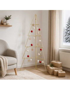 Albero di Natale in metallo KUOPIO 140 cm Acciaio Oro