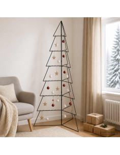 Albero di Natale in metallo KUOPIO 210 cm Acciaio Nero