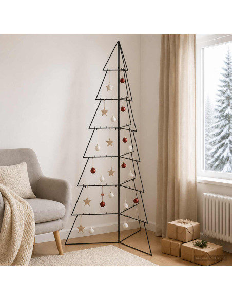 Albero di Natale in metallo KUOPIO 210 cm Acciaio Nero
