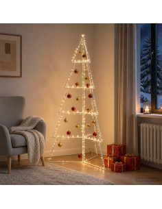 Albero di Natale in metallo KUOPIO 140 cm Acciaio Bianco