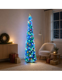 Albero di Natale LED pop-up con stella 180 cm 100 LED PET Blu