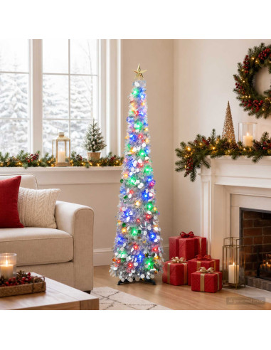 Albero di Natale LED pop-up con stella 150 cm 50 LED PET