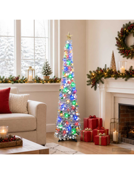 Albero di Natale LED pop-up con stella 150 cm 50 LED PET