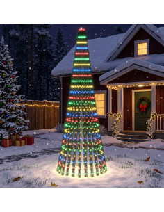 Albero di Natale LED 270 cm 648 LED Multicolore Acciaio Verde