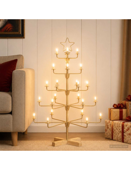 Albero di Natale in Metallo con Supporto KUOPIO 90 cm Acciaio