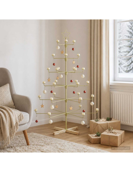 Albero di Natale in Metallo con Supporto KUOPIO 150 cm Acciaio