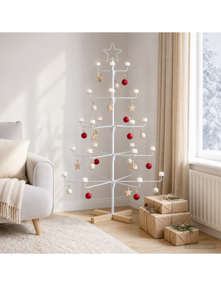 Albero di Natale in Metallo con Supporto KUOPIO 125 cm Acciaio