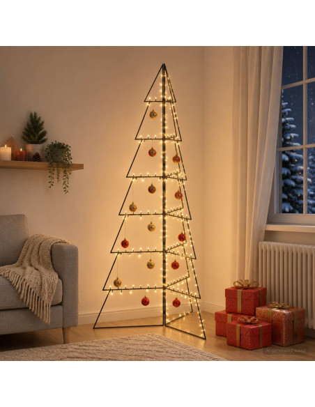 Albero di Natale in metallo KUOPIO 210 cm Acciaio Nero