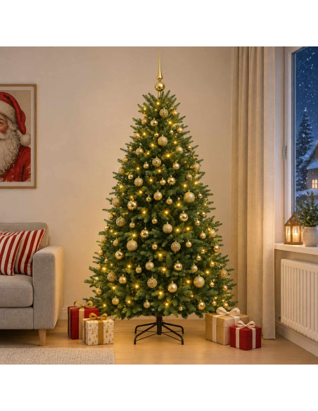 Albero di Natale Artificiale con Palline 240 cm 300 LED