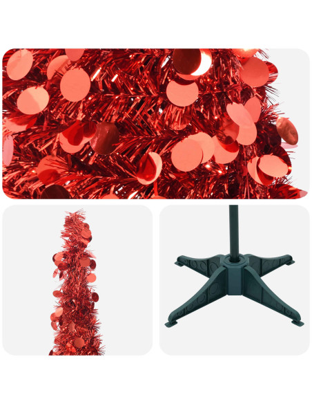 Albero di Natale pop-up 120 cm PET Rosso