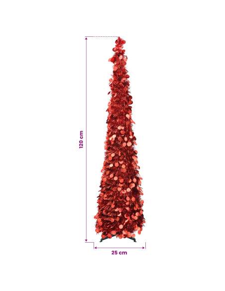 Albero di Natale pop-up 120 cm PET Rosso