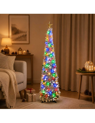 Albero di Natale LED pop-up con stella 150 cm 50 LED PET