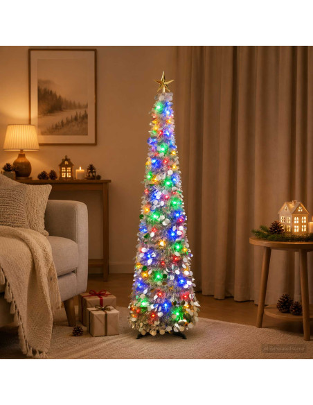 Albero di Natale LED pop-up con stella 120 cm 50 LED PET