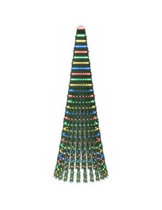 Albero di Natale LED 270 cm 648 LED Multicolore Acciaio Verde 2