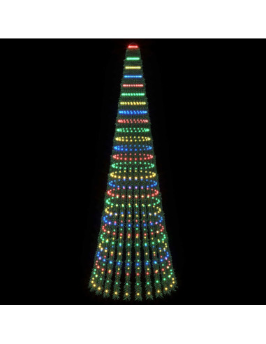 Albero di Natale LED 270 cm 648 LED Multicolore Acciaio Verde