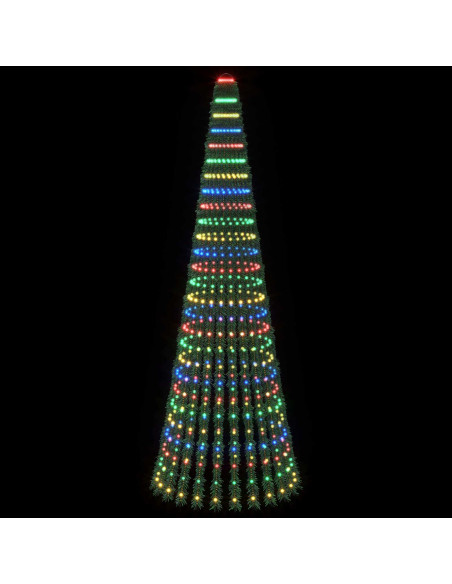 Albero di Natale LED 270 cm 648 LED Multicolore Acciaio Verde