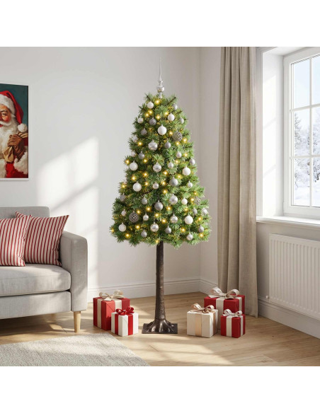 Albero di Natale artificiale con rami snodati e palline 150 cm