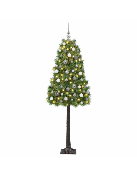 Albero di Natale artificiale con rami snodati e palline 150 cm