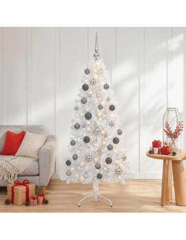 Albero di Natale artificiale con palline 150 cm 150 LED