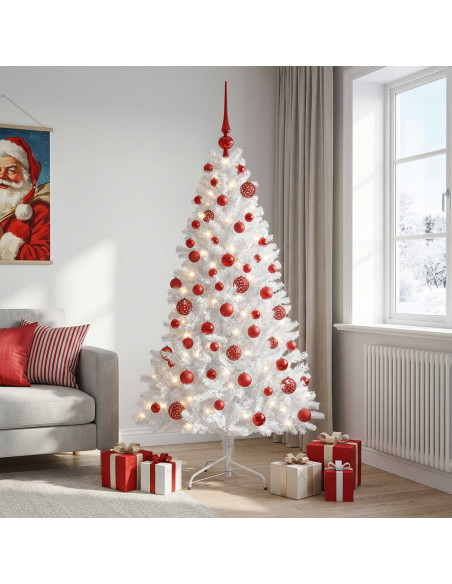 Albero di Natale artificiale con palline 210 cm 300 LED