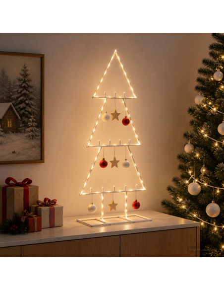 Albero di Natale in metallo con supporto KUOPIO 60 cm Acciaio