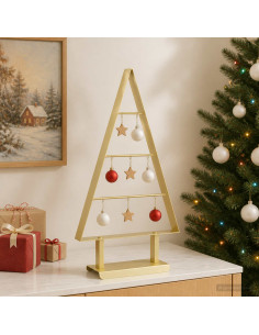 Albero di Natale in metallo KUOPIO 60 cm Acciaio Oro