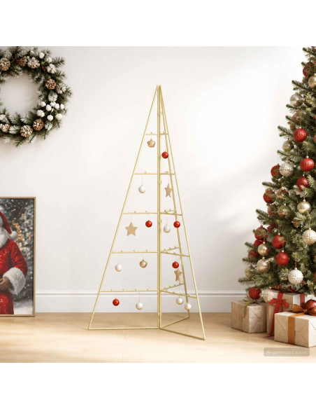 Albero di Natale in metallo KUOPIO 100 cm Acciaio Oro