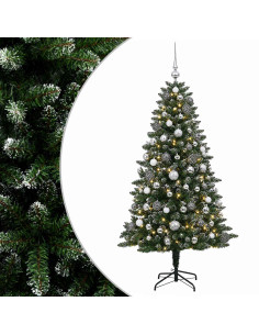 Albero di Natale Artificiale con Palline 210 cm 300 LED 2