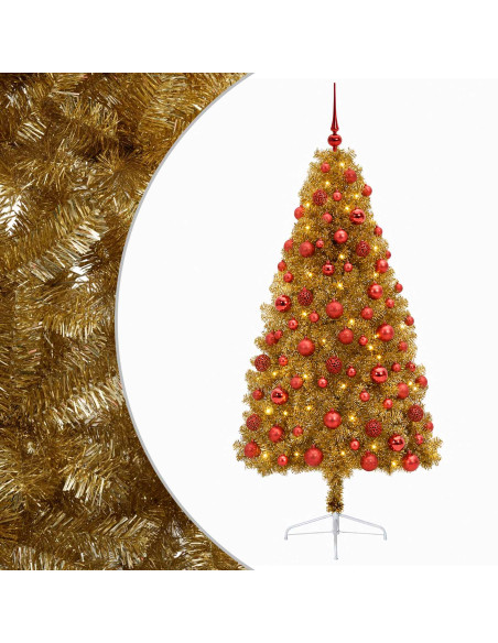Albero di Natale artificiale con palline 210 cm 300 LED