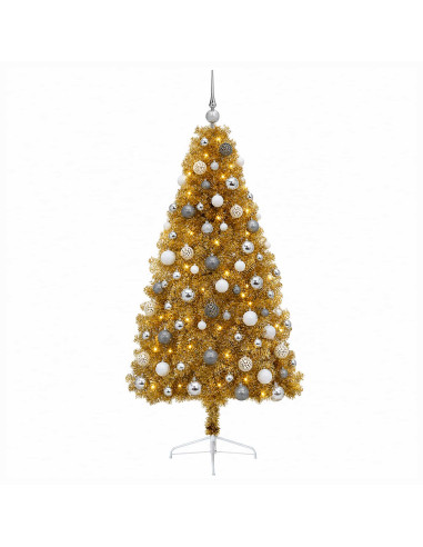 Albero di Natale artificiale con palline 210 cm 300 LED