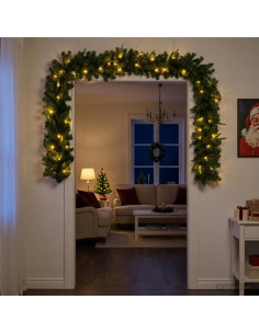 Ghirlanda di Natale Verde 270 cm PVC e PE 50 LED