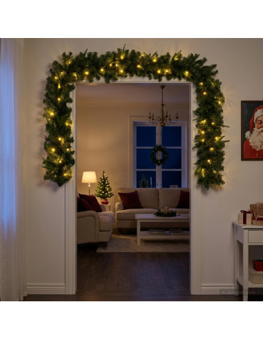 Ghirlanda di Natale Verde 270 cm PVC e PE 50 LED