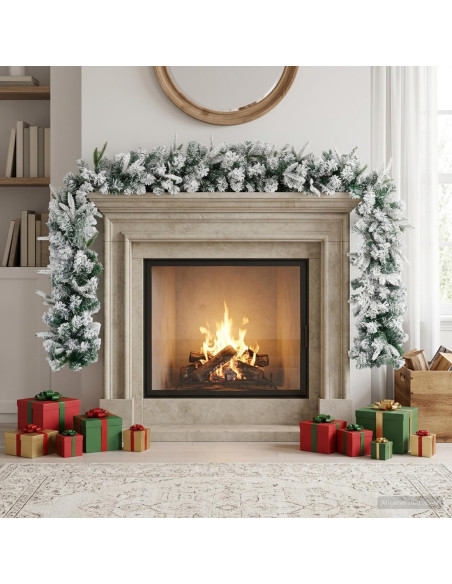 Ghirlanda di Natale Bianco 270 cm PVC e PE