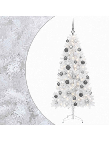 Albero di Natale artificiale con palline 150 cm 150 LED