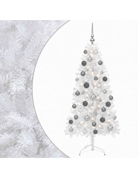Albero di Natale artificiale con palline 150 cm 150 LED