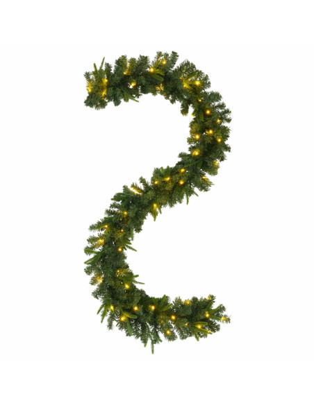 Ghirlanda di Natale Verde 270 cm PVC e PE 50 LED