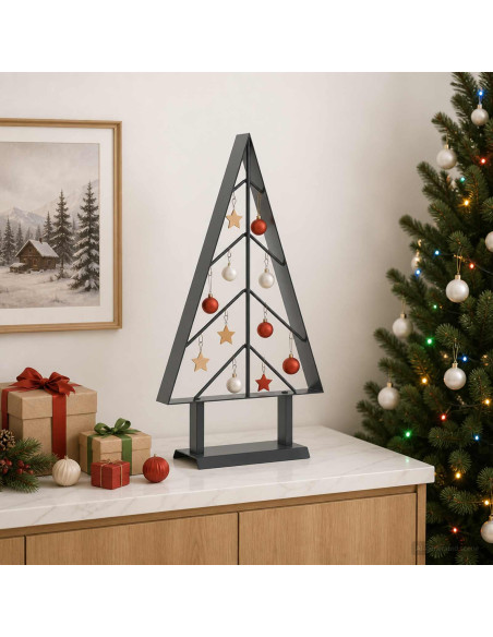 Albero di Natale in metallo con supporto KUOPIO 60 cm Acciaio