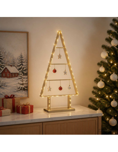 Albero di Natale in metallo KUOPIO 60 cm Acciaio Oro